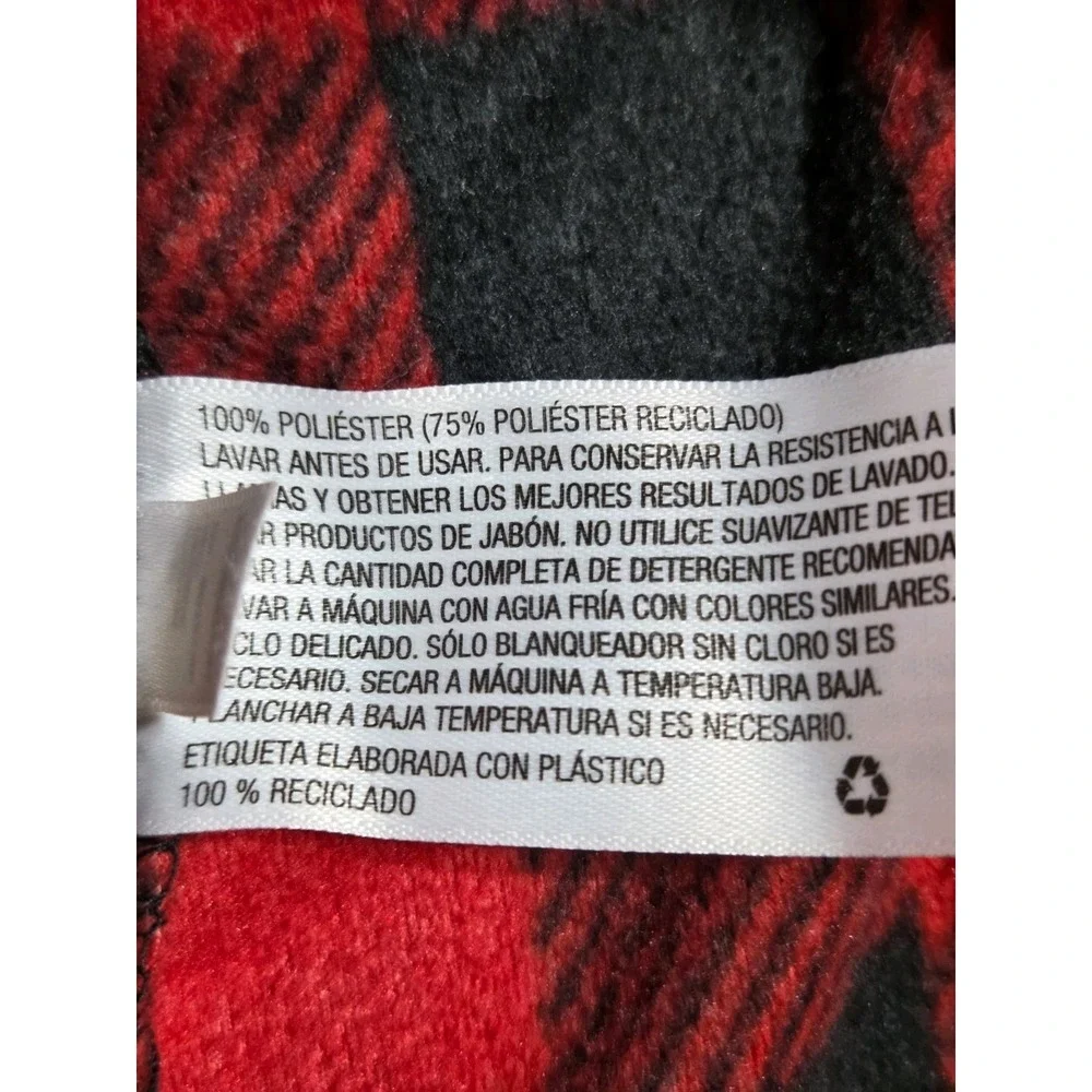 276 WonderShop UNI Size 10 Red Black Buffalo Plaid Fleece Coat Jacket